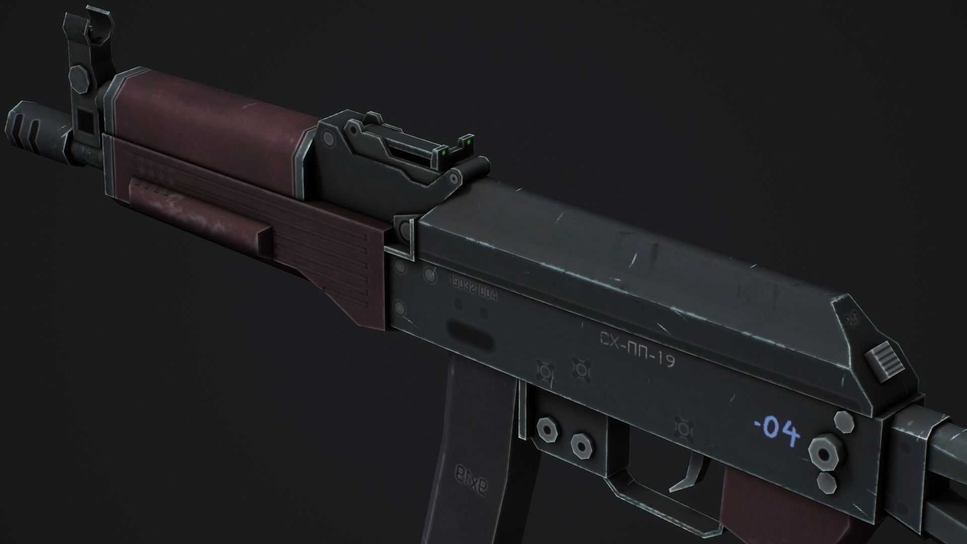 PP-19 Vityaz SMG - Low Poly Game Ready Low-poly 3D model_5