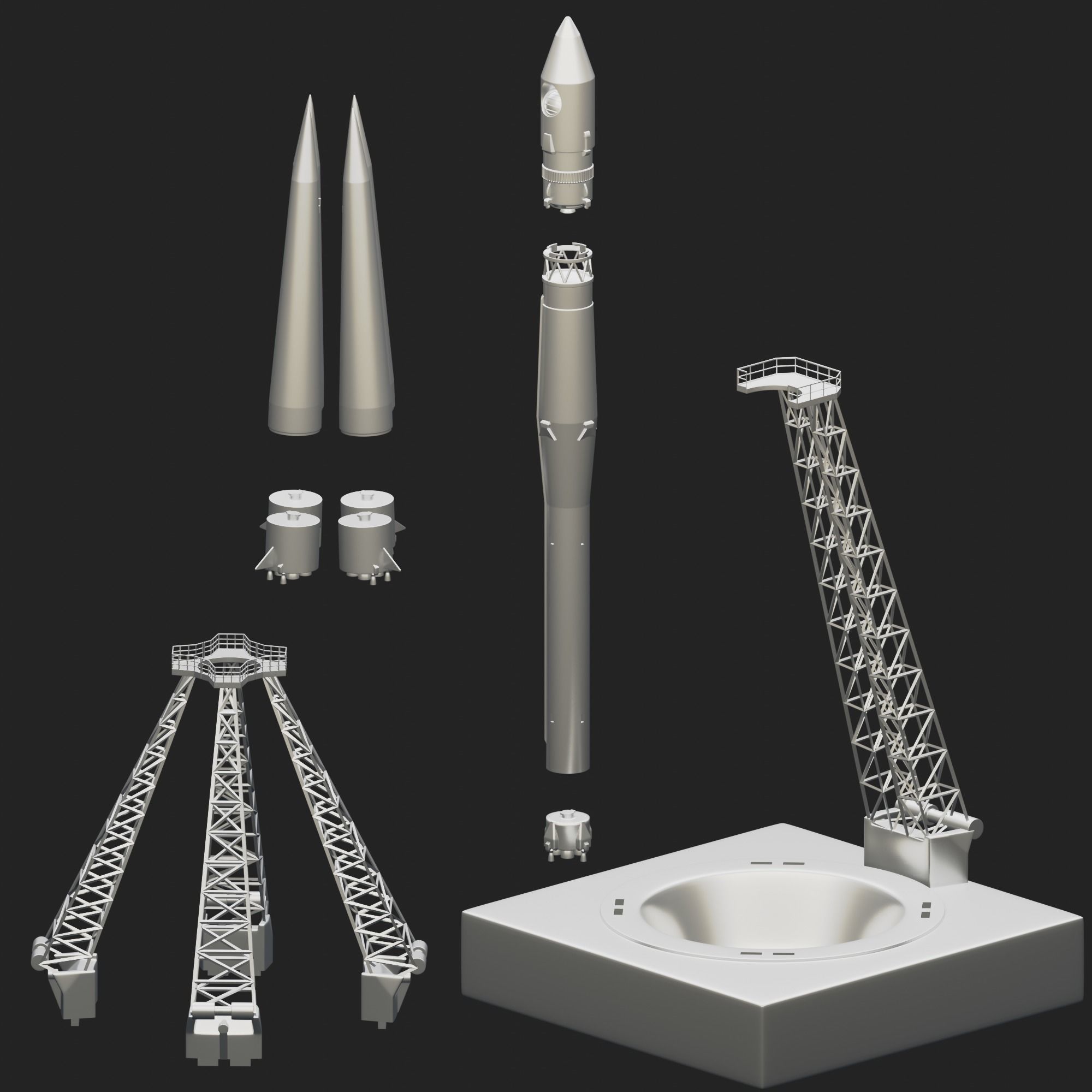 Vostok Rocket Soviet Union Spaceship 3D model 3D printable | CGTrader