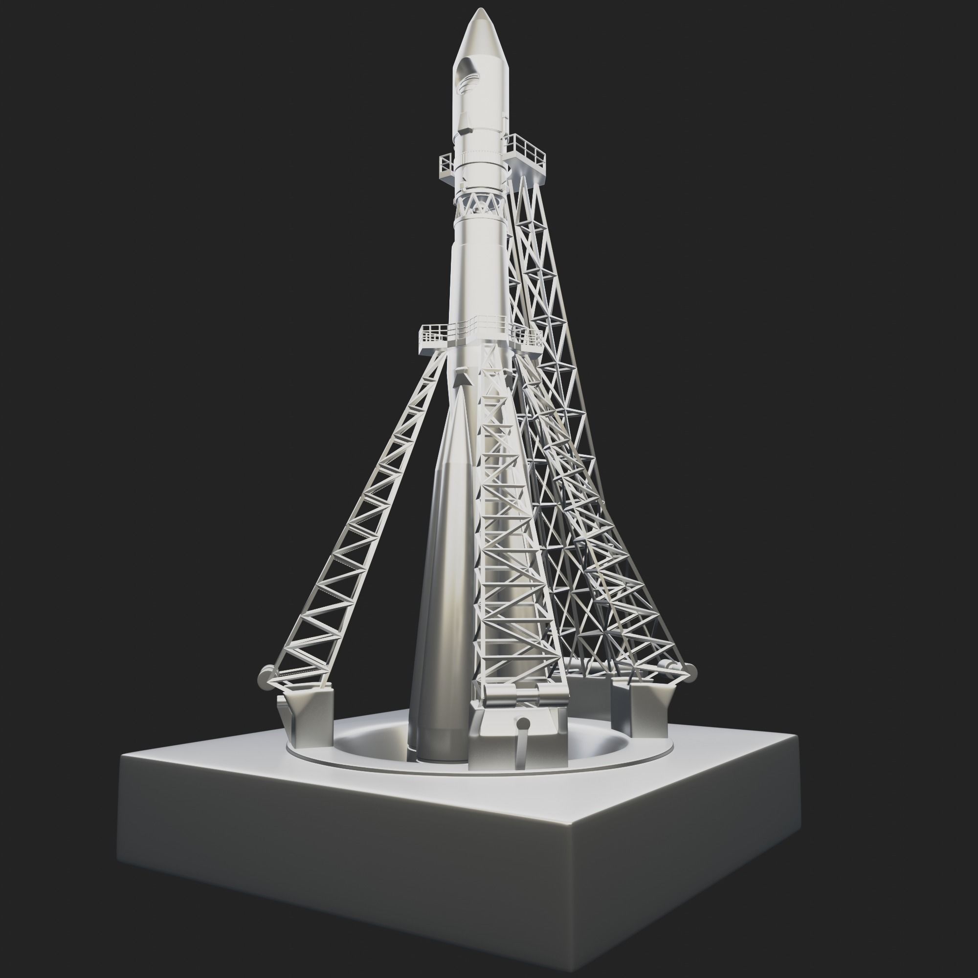 Vostok Rocket Soviet Union Spaceship 3D print model_4