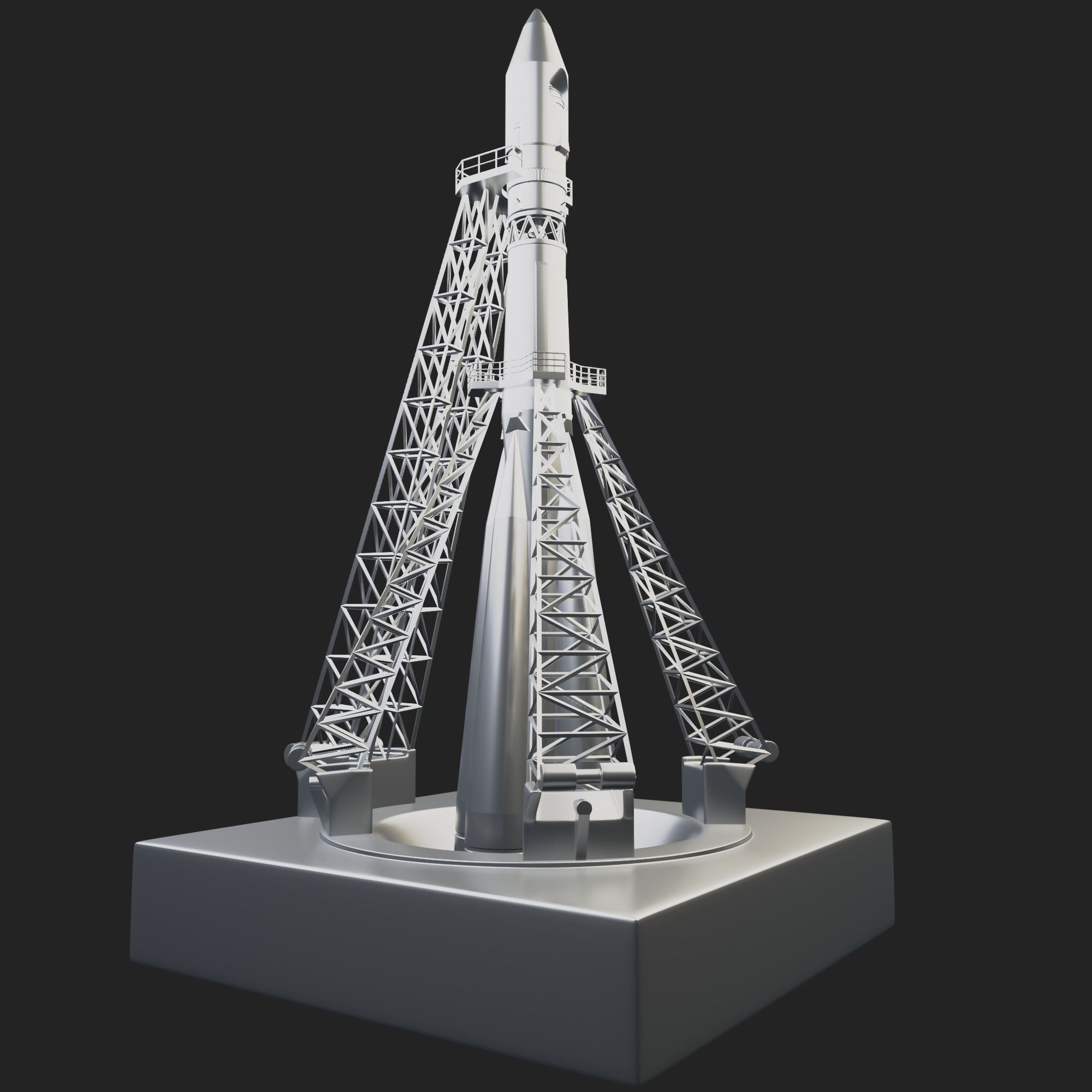 Vostok Rocket Soviet Union Spaceship 3D print model_3