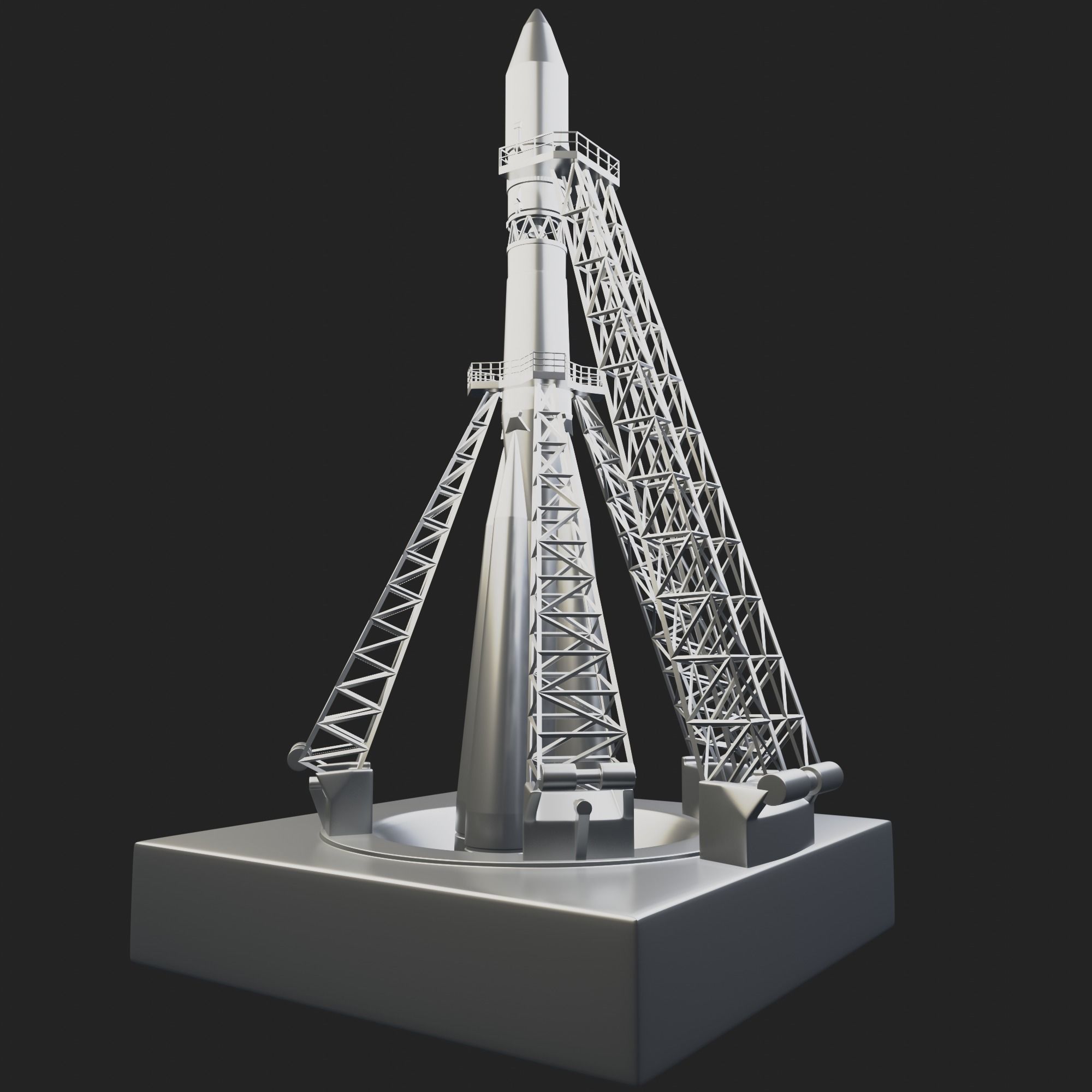 Vostok Rocket Soviet Union Spaceship 3D print model_6