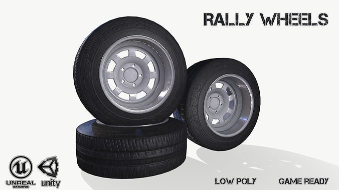 Rally wheel Good Year  Low-poly 3D model