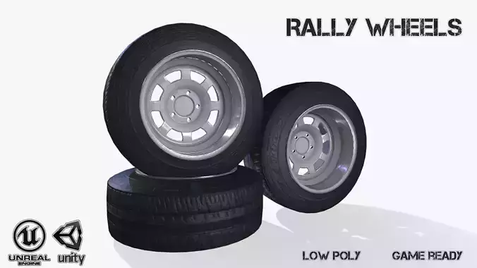 Rally wheel Good Year  Low-poly 3D model