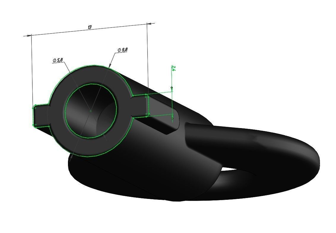 Butterfly socket wrench 3D print model_4