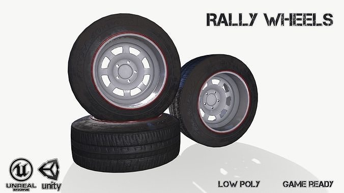 Rally wheel Good Year Low-poly 3D model