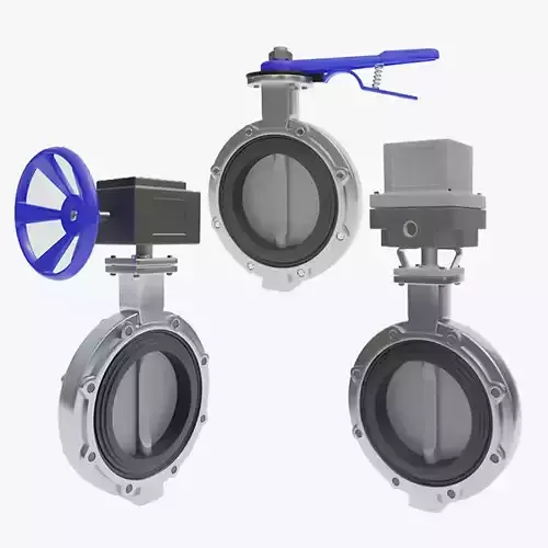 Butterfly Valve Collection 6pcs 3D model