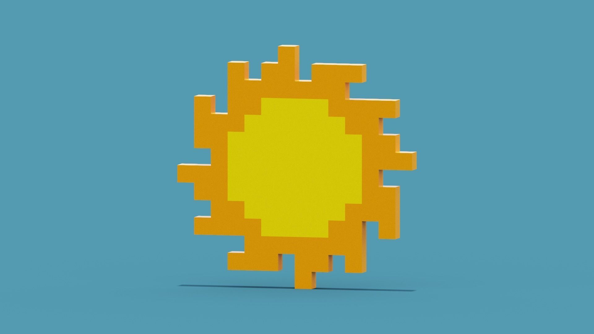 3D model Pixel Sun VR / AR / low-poly | CGTrader