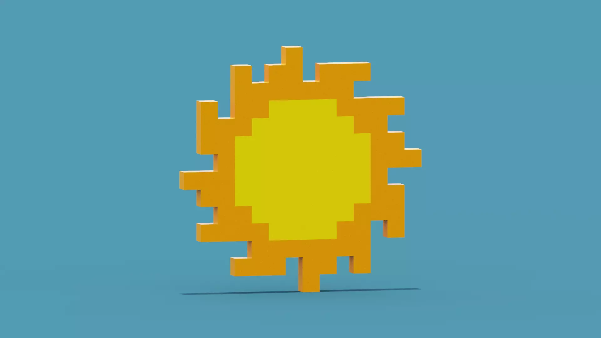 3D model Pixel Sun VR / AR / low-poly | CGTrader