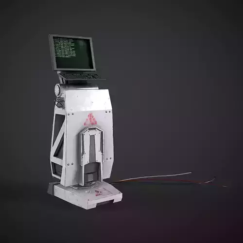 A low-poly 3D model of a Computer panel equipment Low-poly 3D model
