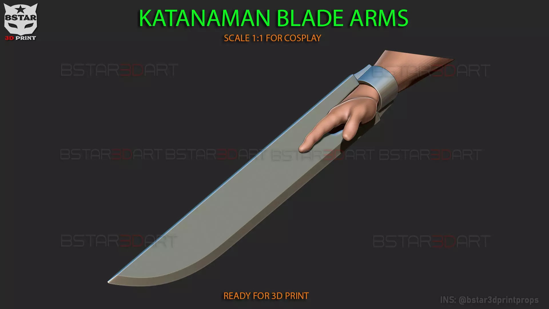 Katana Man Blade Arms - ChainsawMan Cosplay  3D print model_0
