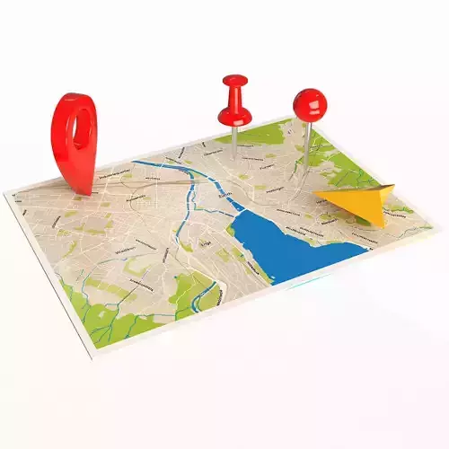 City Map Abstract Low-poly 3D model