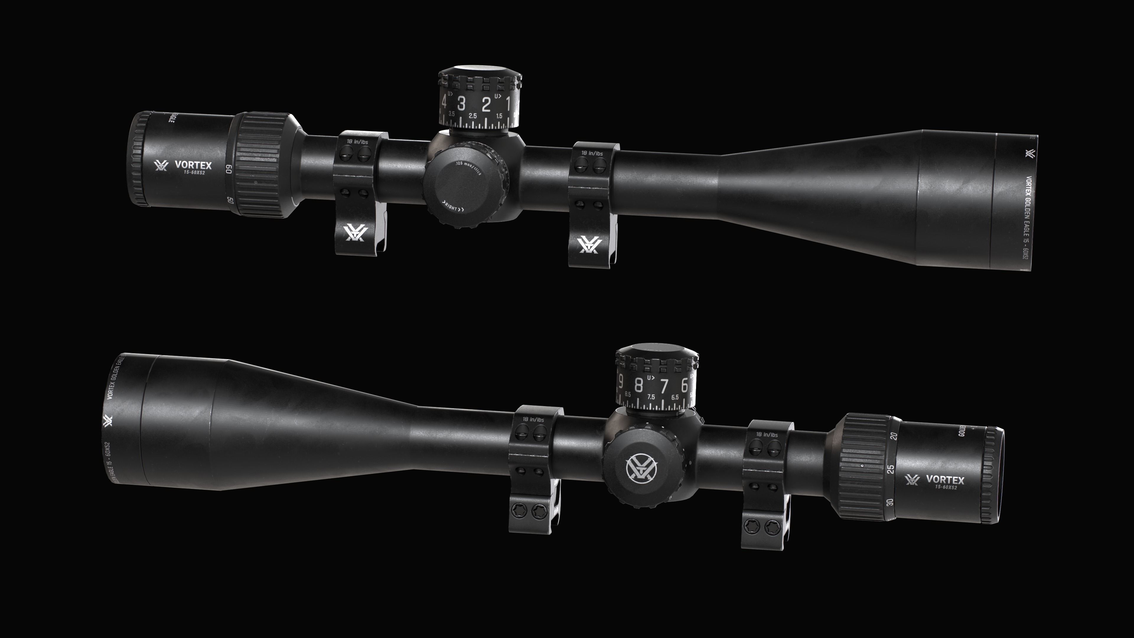 Variable optic rifle scope Vortex GOLDEN EAGLE Low-poly 3D model_2