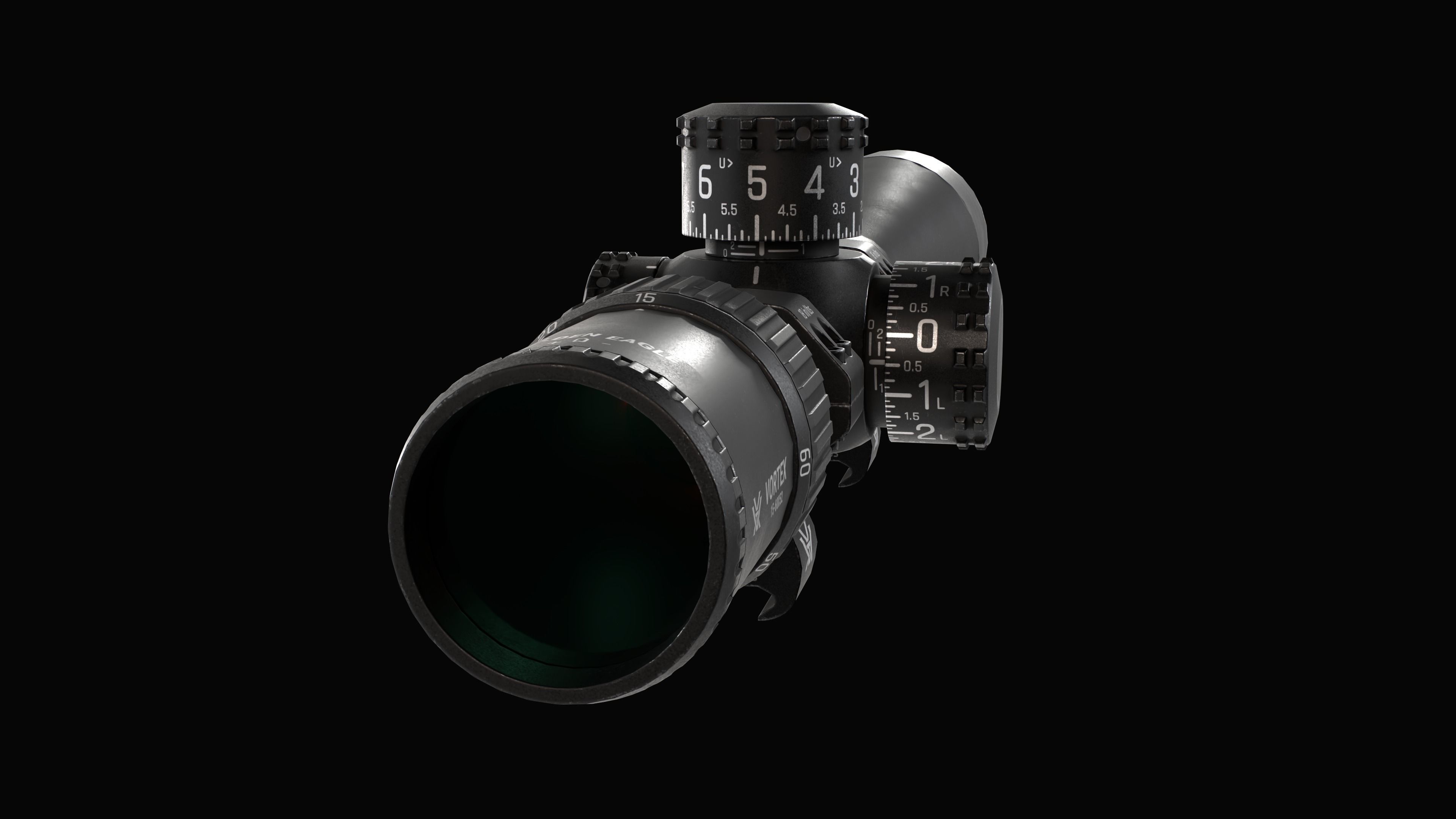 Variable optic rifle scope Vortex GOLDEN EAGLE Low-poly 3D model_14