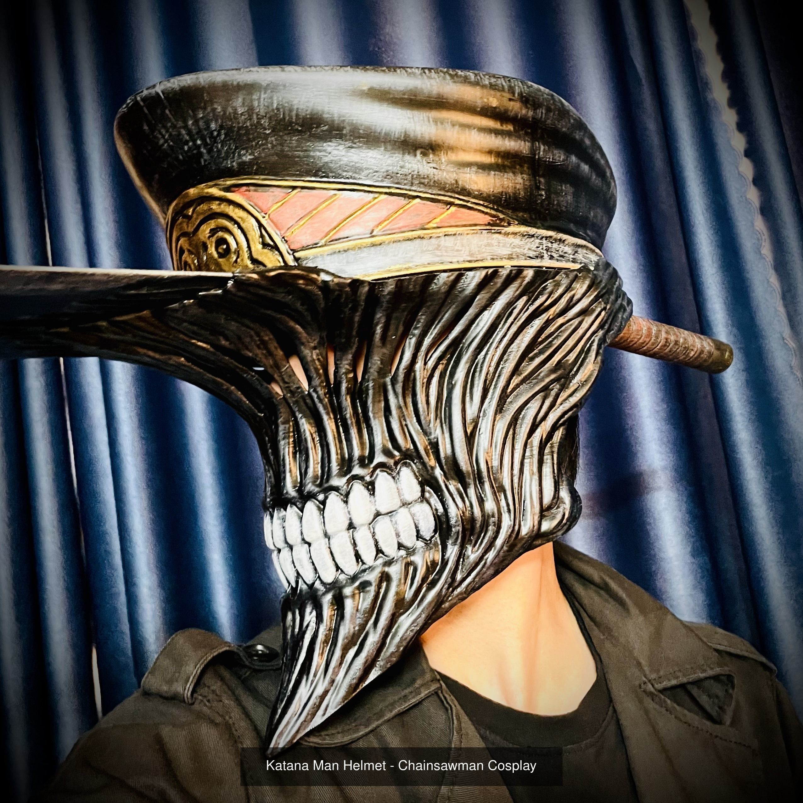 Katana Man Cosplay - Helmet And Blade Arms 3D Model Collection_2