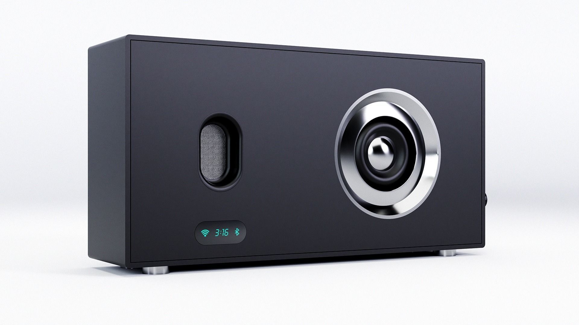 Audio System nf7 black Low-poly 3D model_1