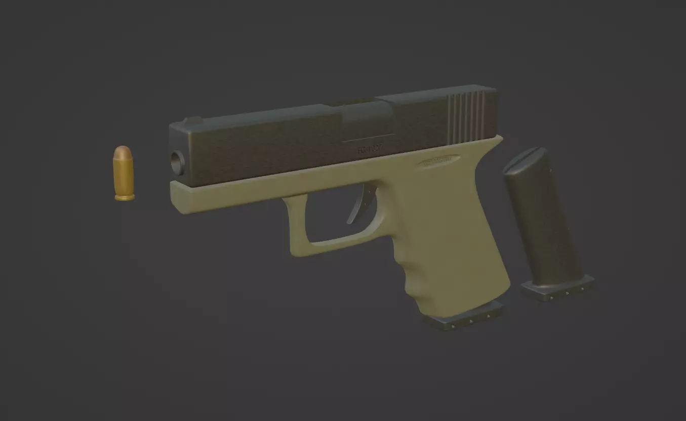 Glock Pistol - Ammunition included Free 3D model