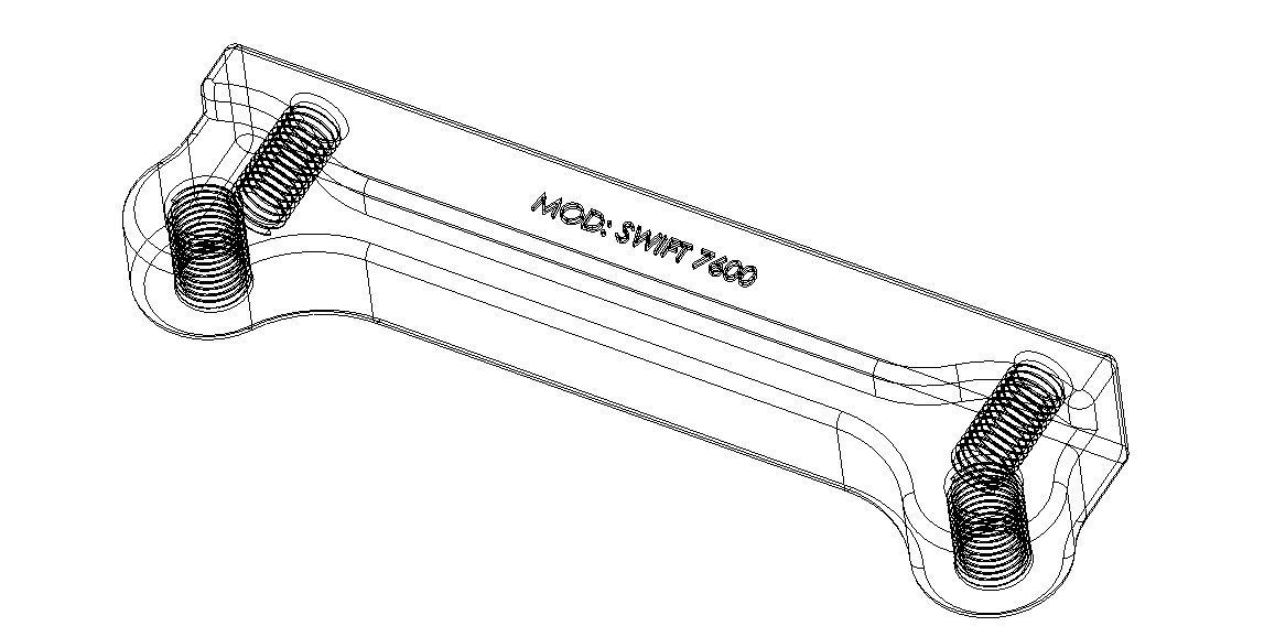 Aluminium Brake Caliper Adapter Bracket for Various Models 3D model_38