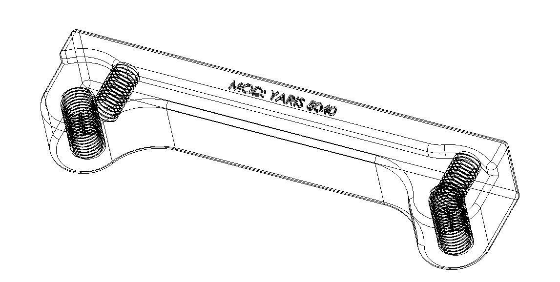 Aluminium Brake Caliper Adapter Bracket for Various Models 3D model_44