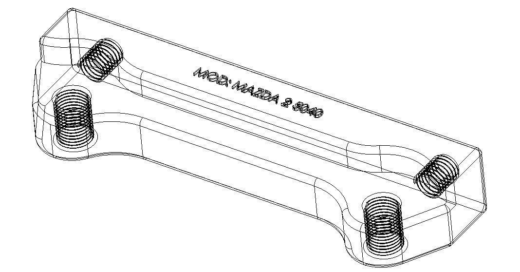 Aluminium Brake Caliper Adapter Bracket for Various Models 3D model_26