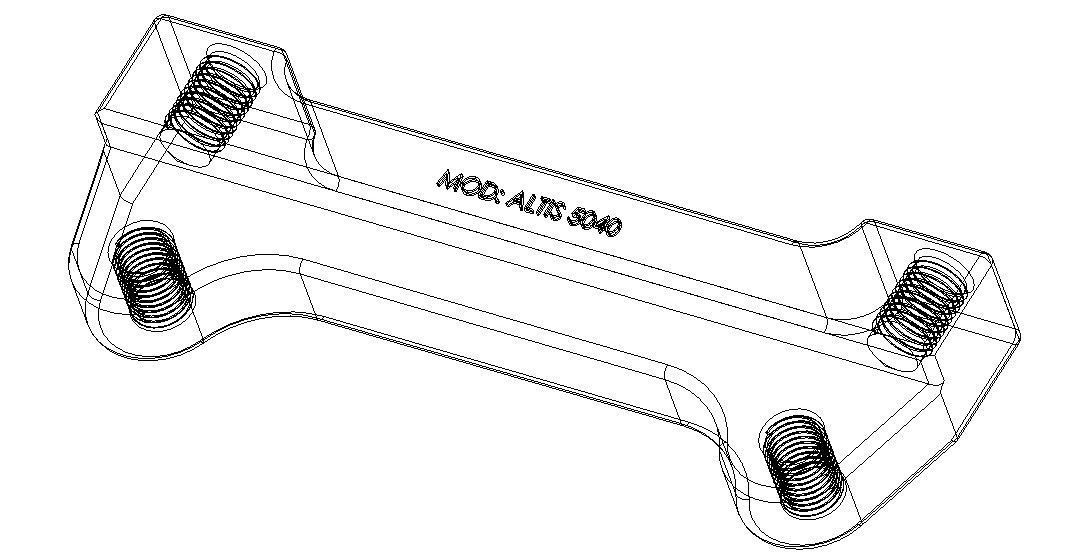 Aluminium Brake Caliper Adapter Bracket for Various Models 3D model_2