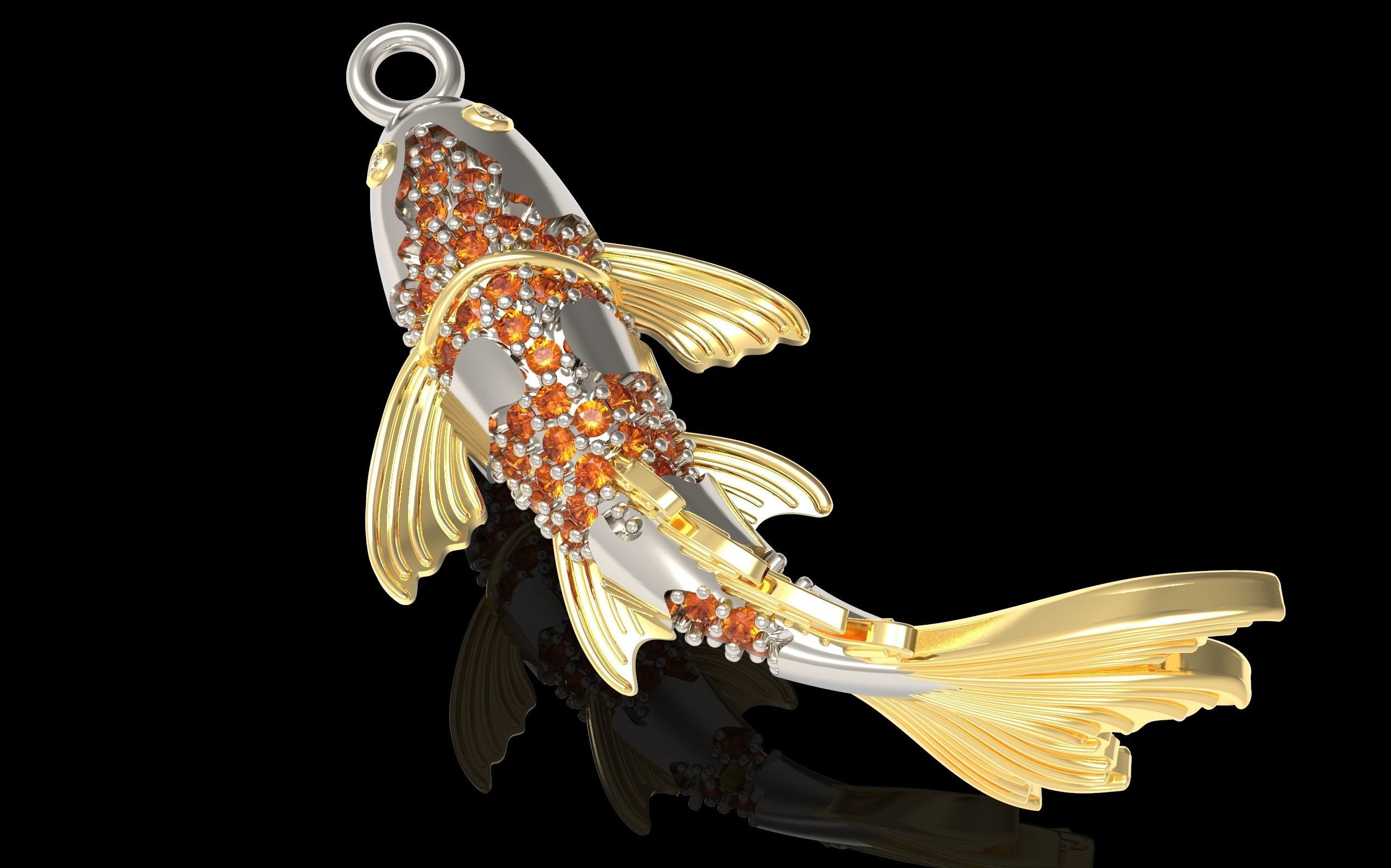 Koi Fish Charm 3D print model_5