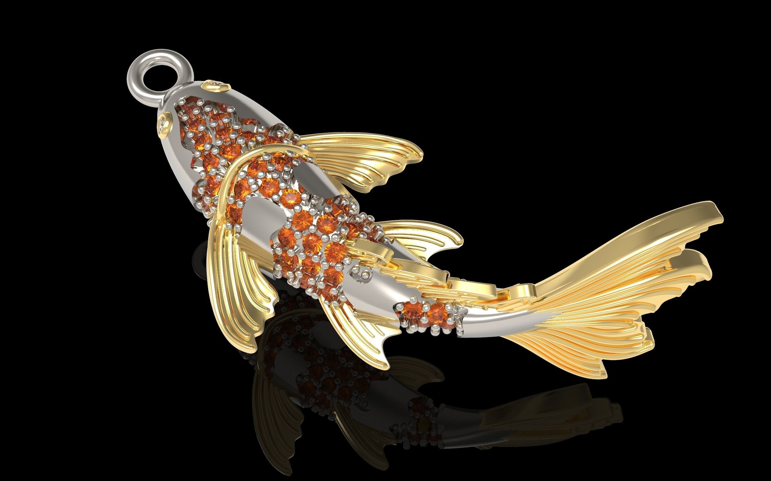 Koi Fish Charm 3D print model_2