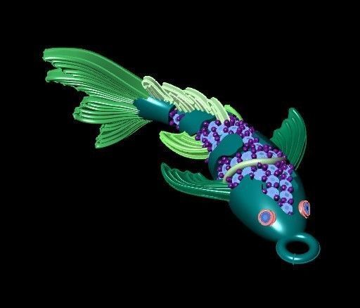 Koi Fish Charm 3D print model_1