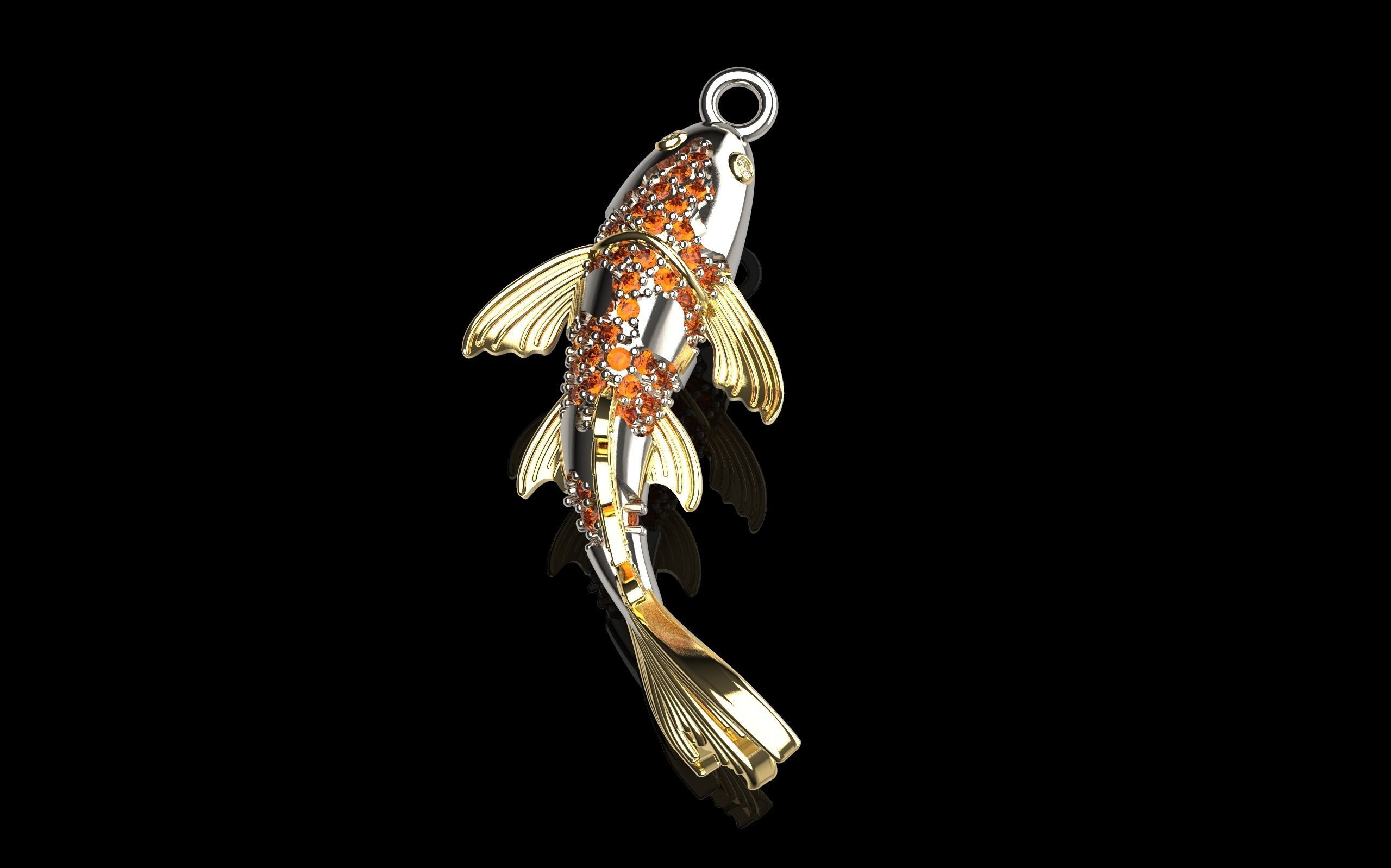 Koi Fish Charm 3D print model_4