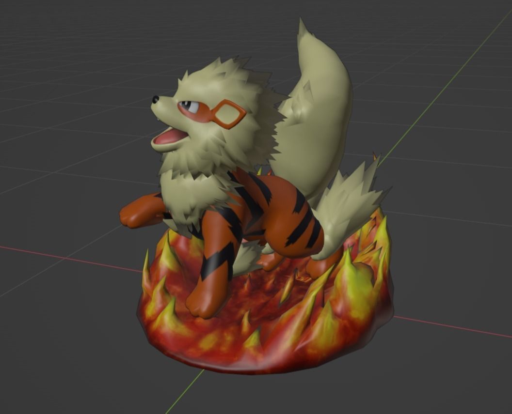 Arcanine pokemon 3D print model 3D print model_1