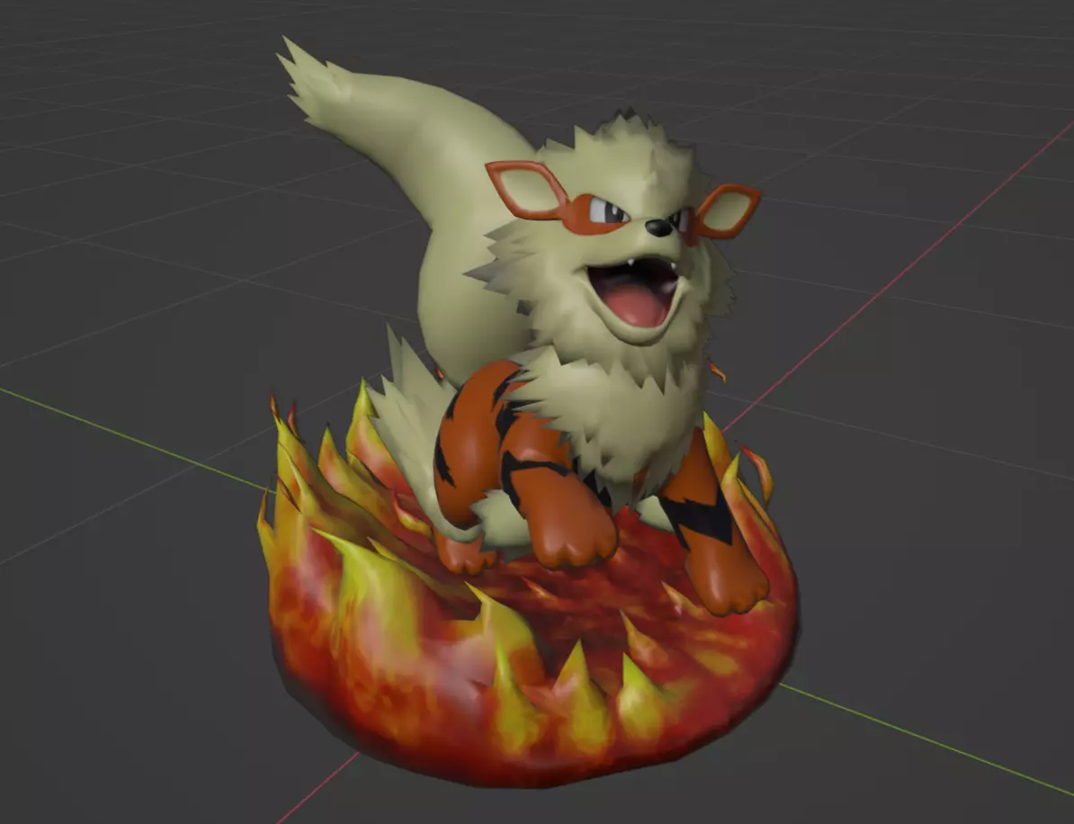 Arcanine pokemon 3D print model 3D print model_0