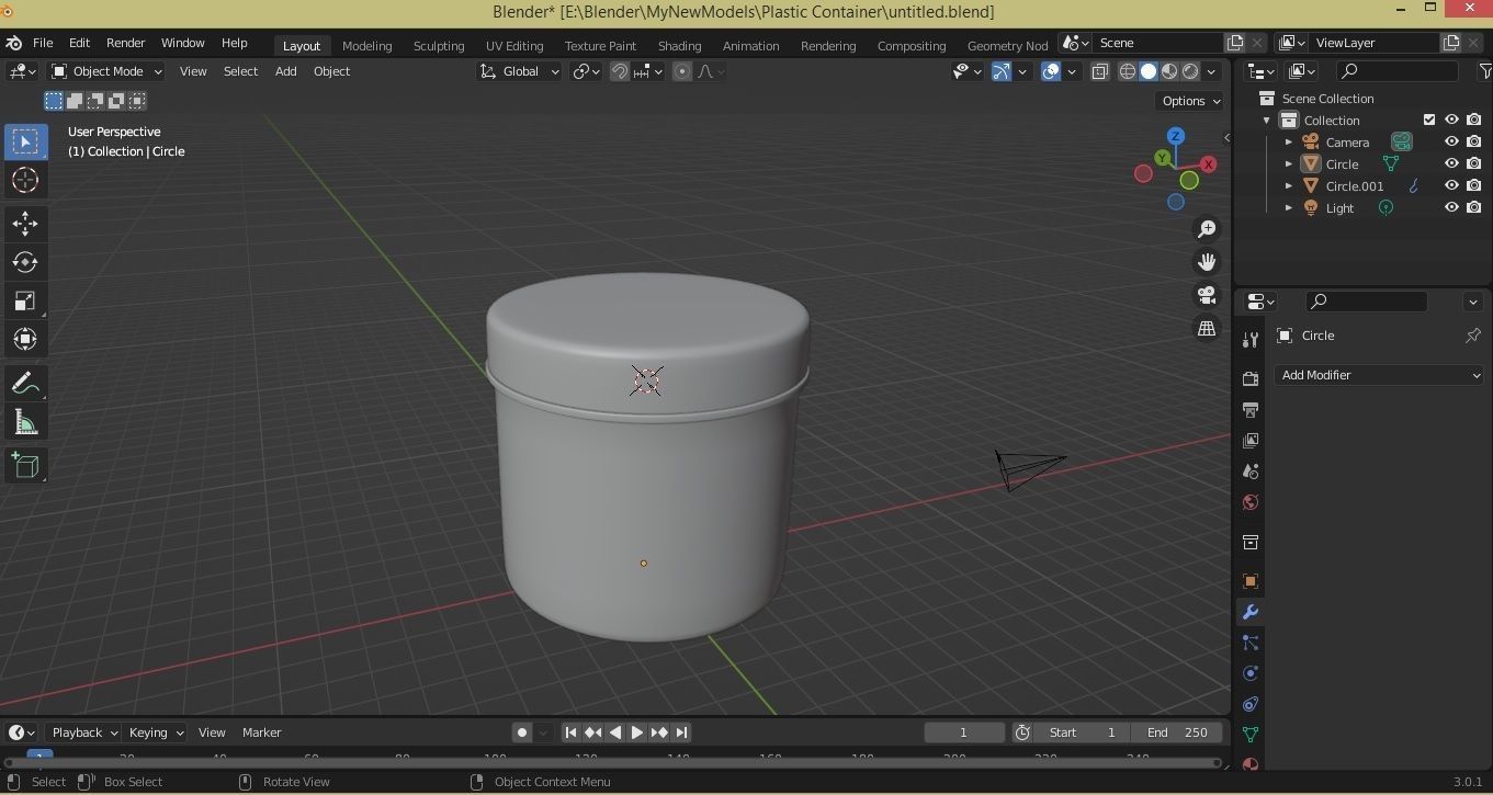 Plastic Jar Mockup  3D model_1