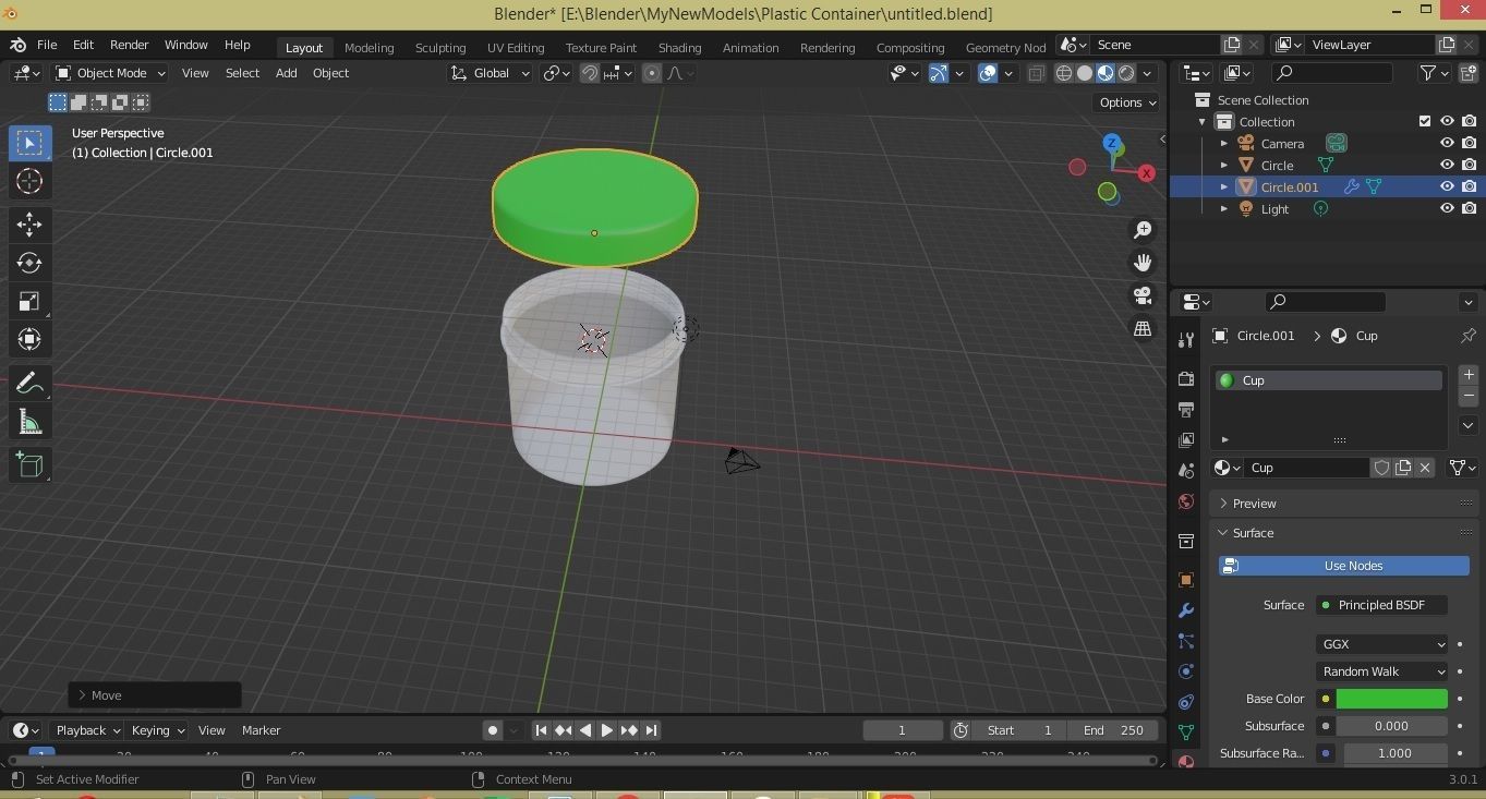 Plastic Jar Mockup  3D model_4