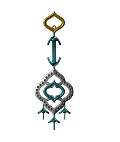 YD315 piece of metal with hook 3D print model_4