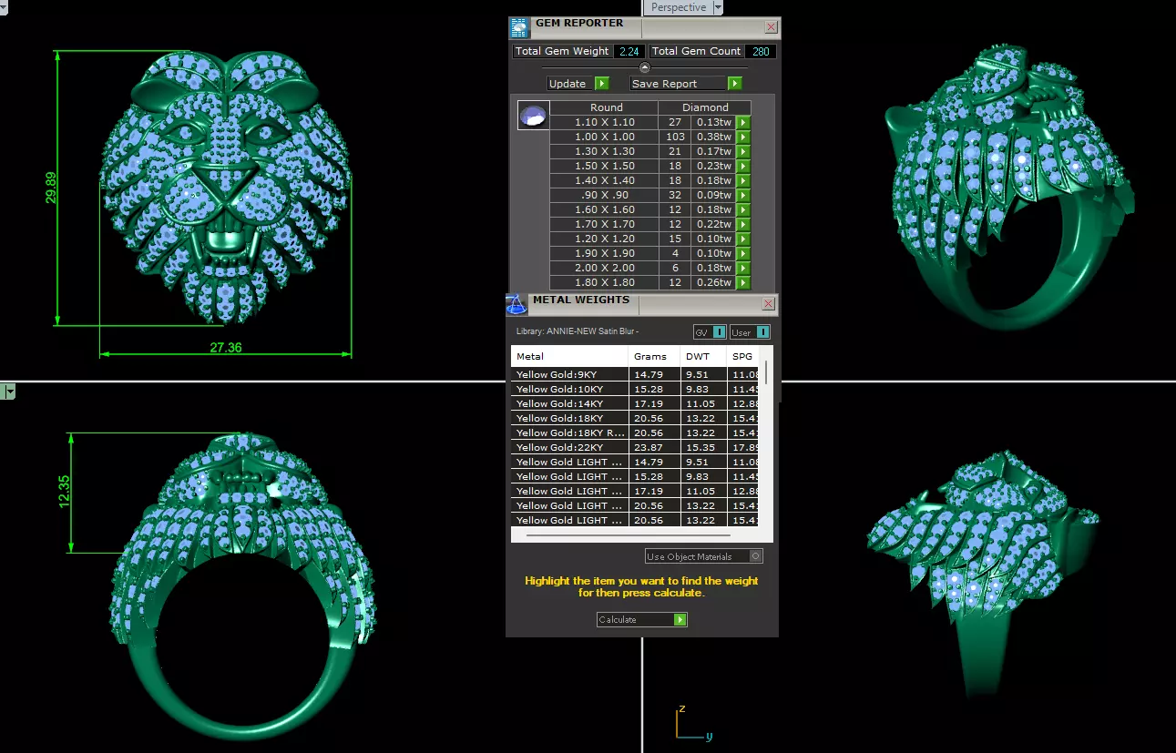 Lion head ring 3D print model_0