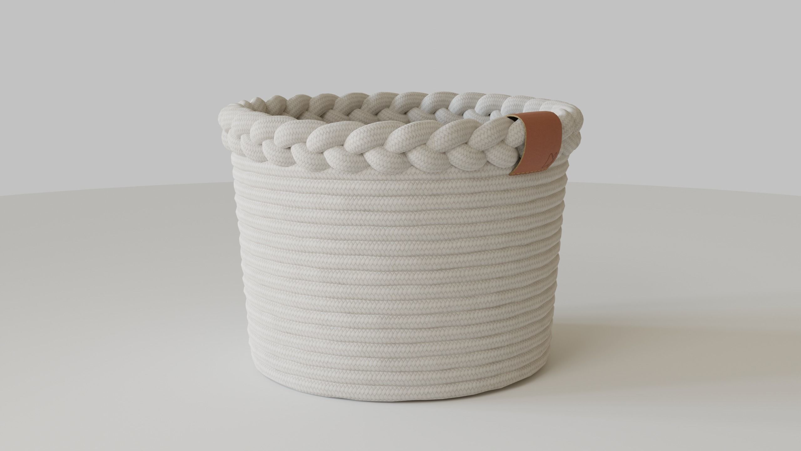 Rope Fabric Baskets 3D model_2