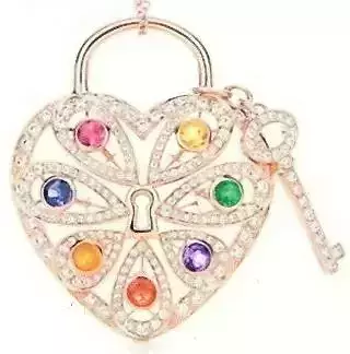 YD319 heart shaped locket stones