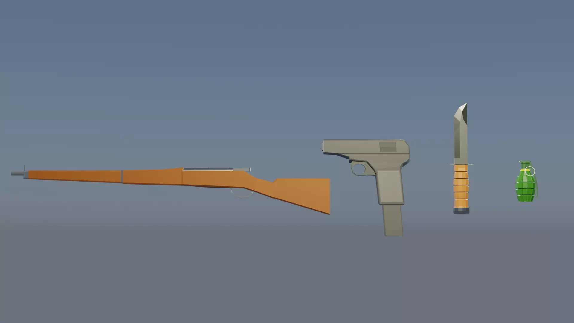 World War Low Poly Gun Pack Free low-poly 3D model