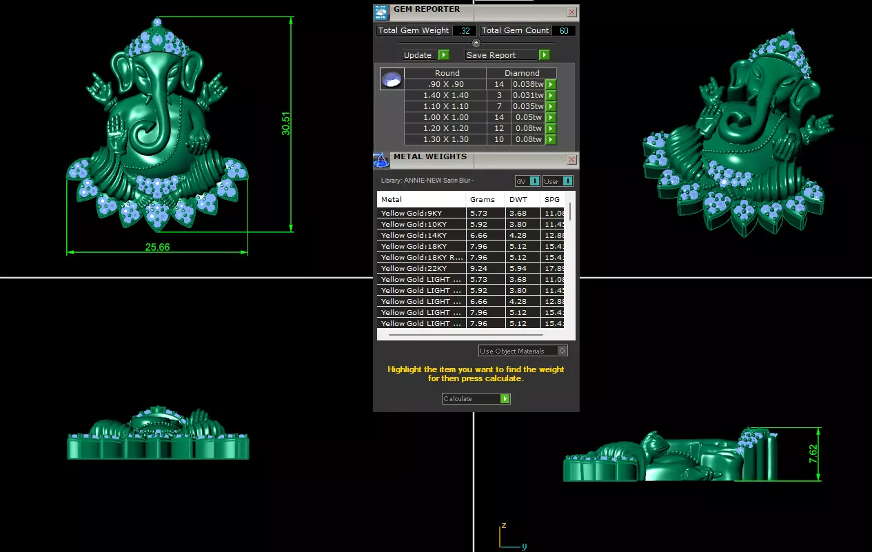 Ganpati pendent 3D print model_0
