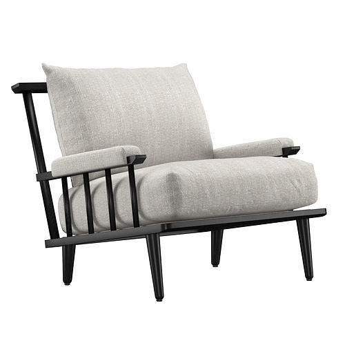 Spindle Back Viewing Chair 3D model 2