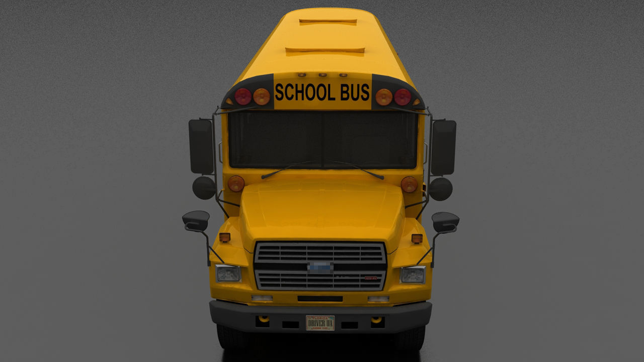 B-Series B-800 School Bus 1985 Low-poly 3D model_7