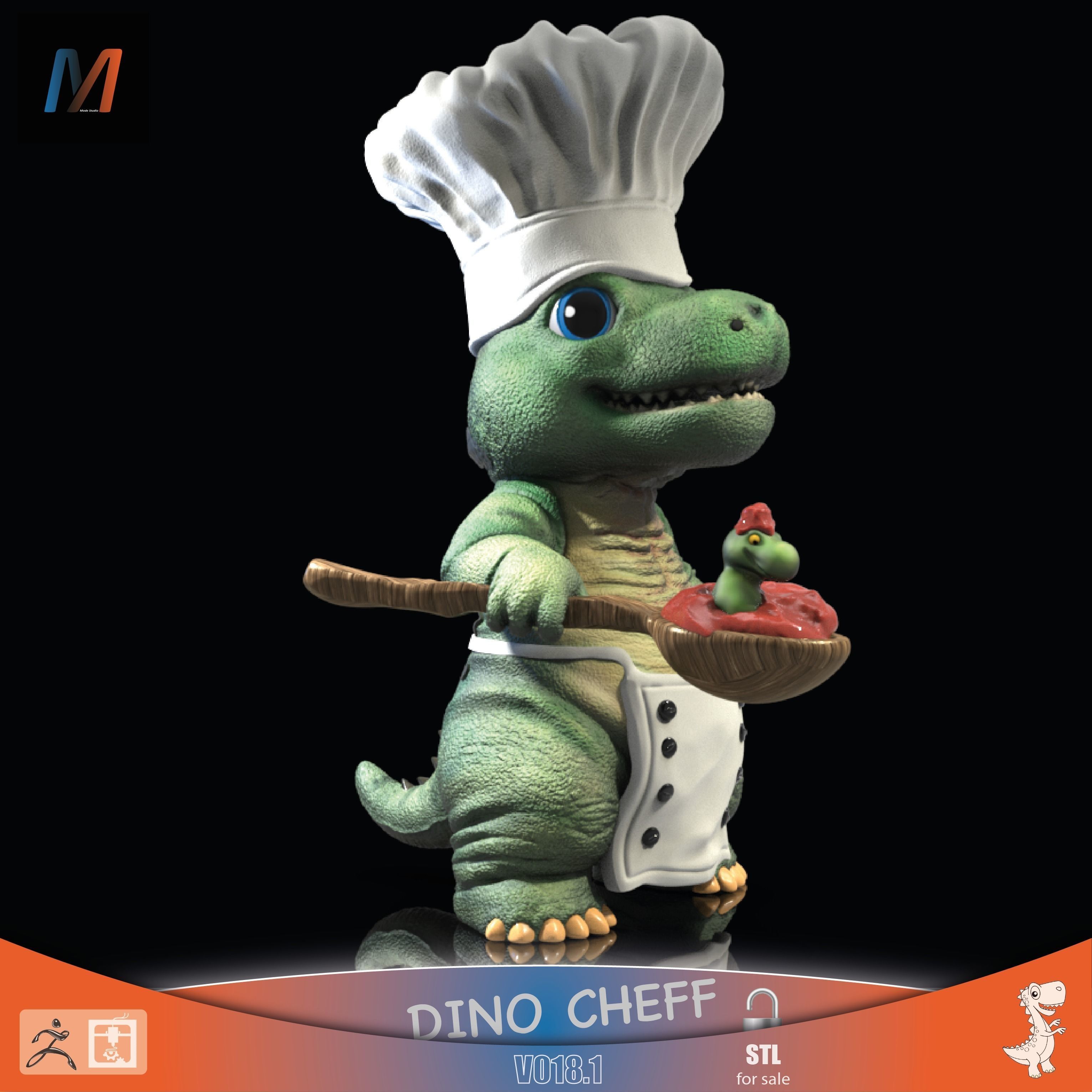 DINO CHEFF - V018 1 3D print model_1