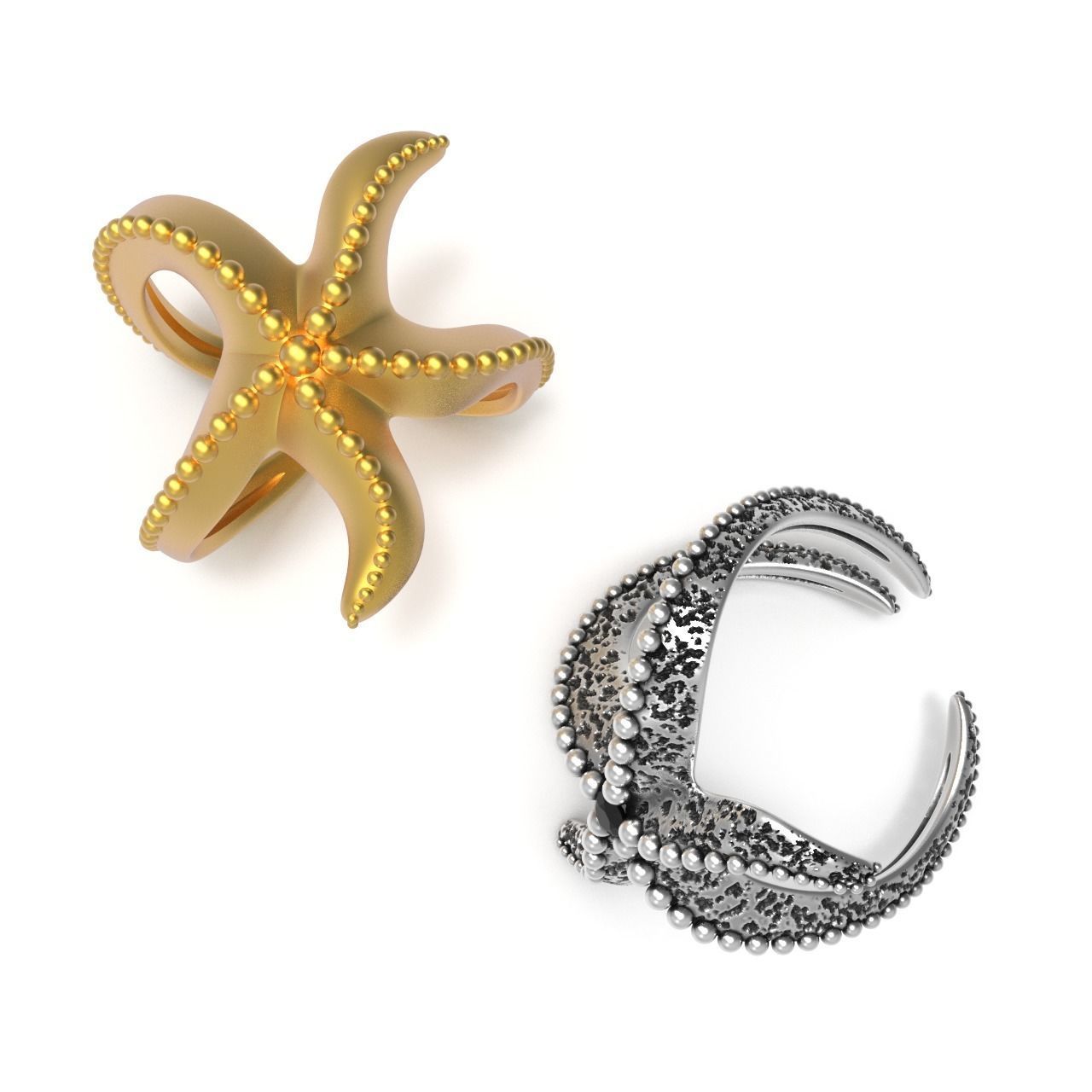 Starfish Ring 3D print model_25