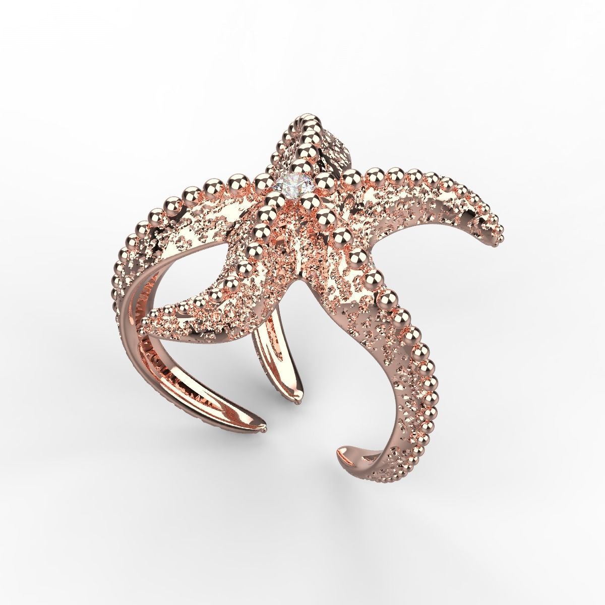 Starfish Ring 3D print model_26