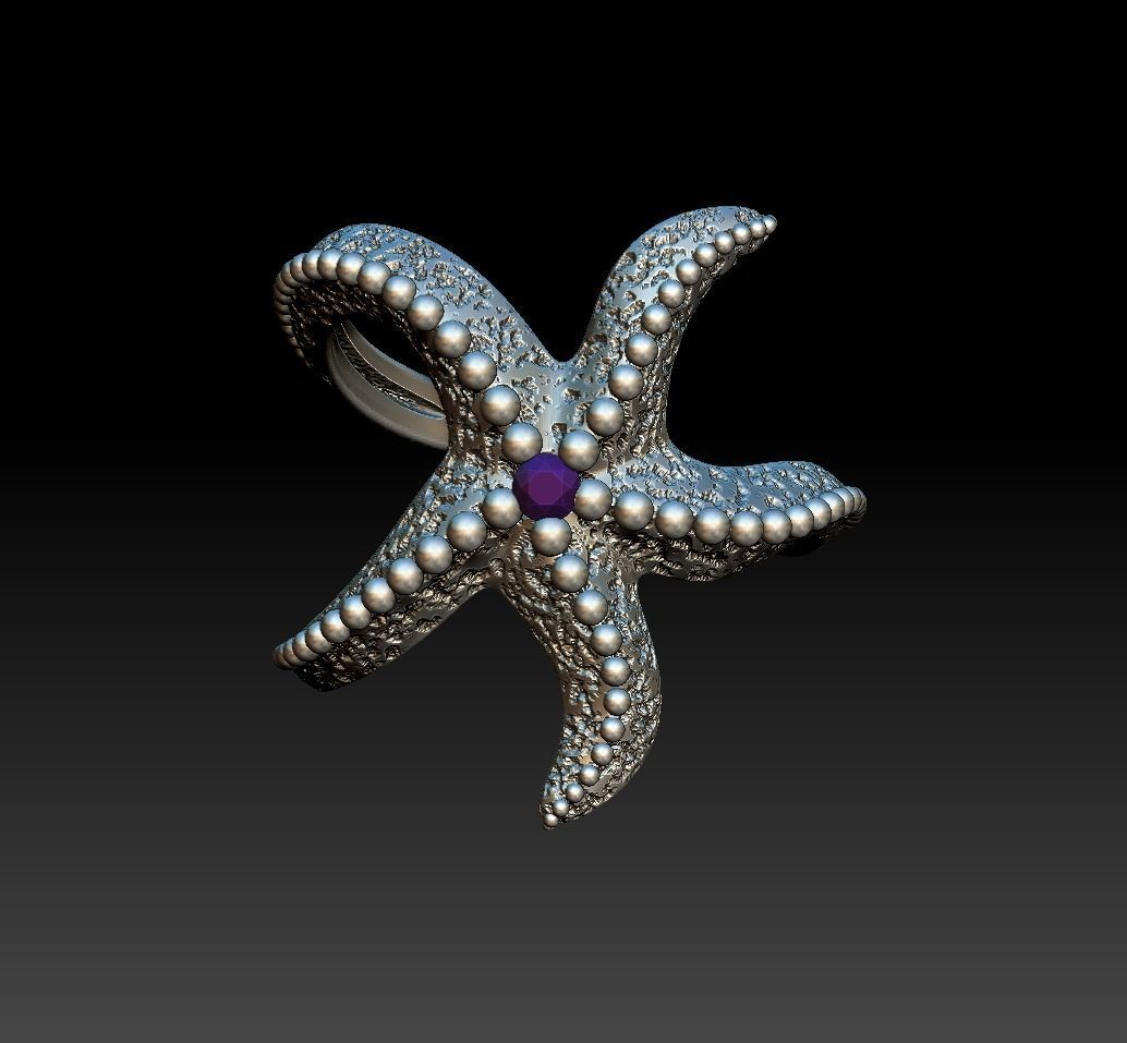 Starfish Ring 3D print model_15