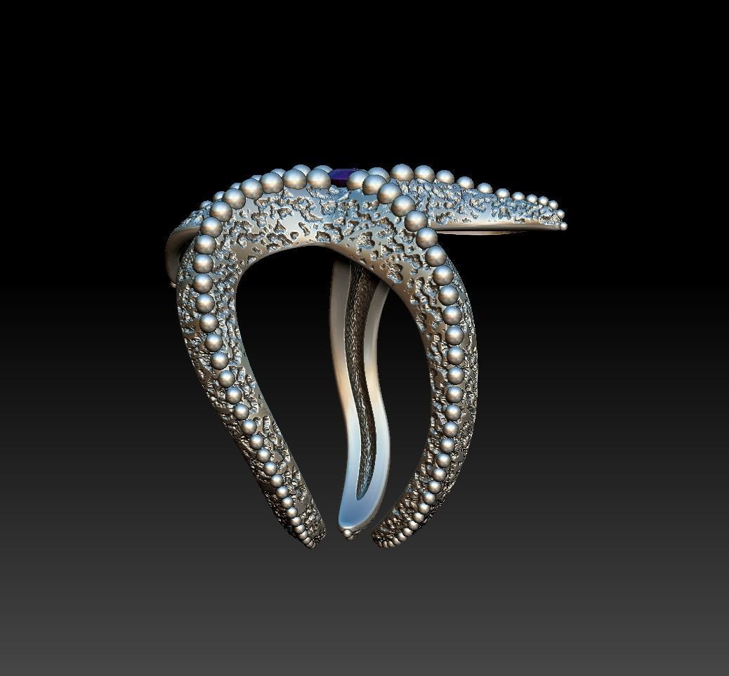 Starfish Ring 3D print model_16