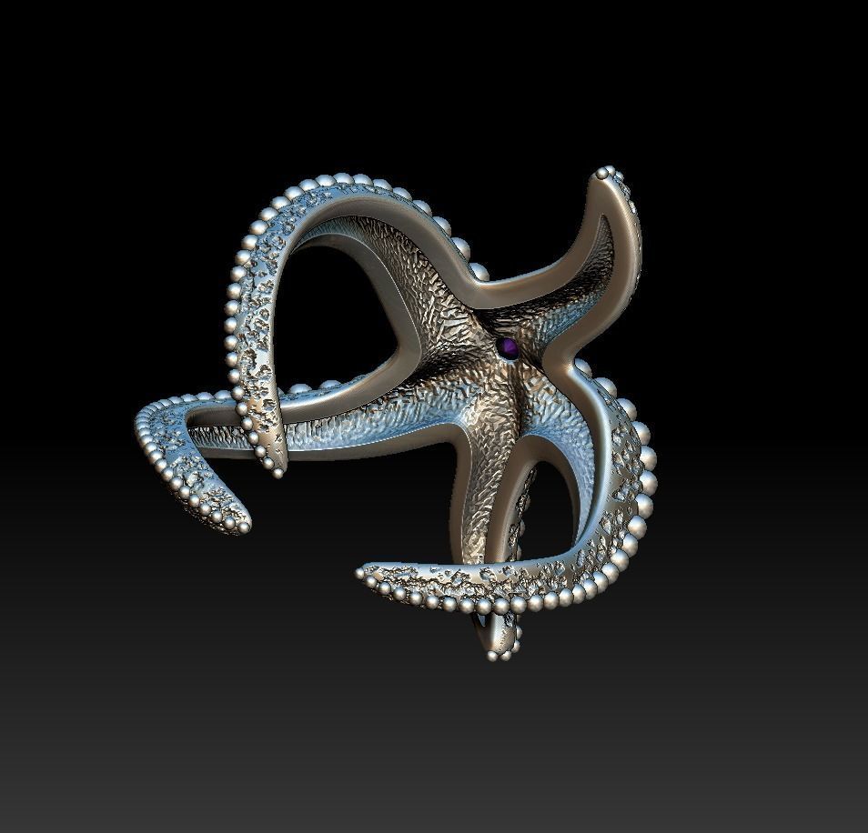 Starfish Ring 3D print model_17
