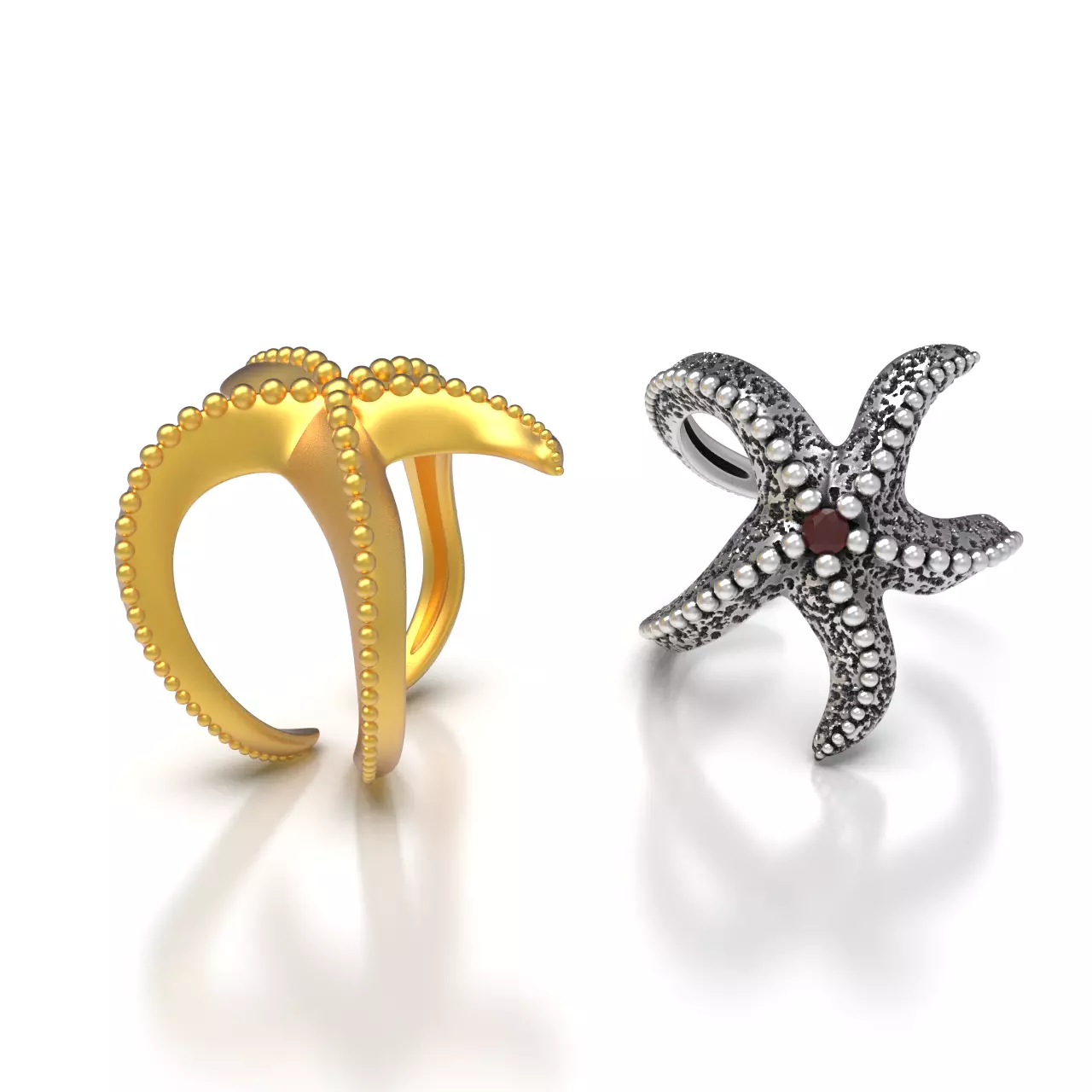 Starfish Ring 3D print model_0