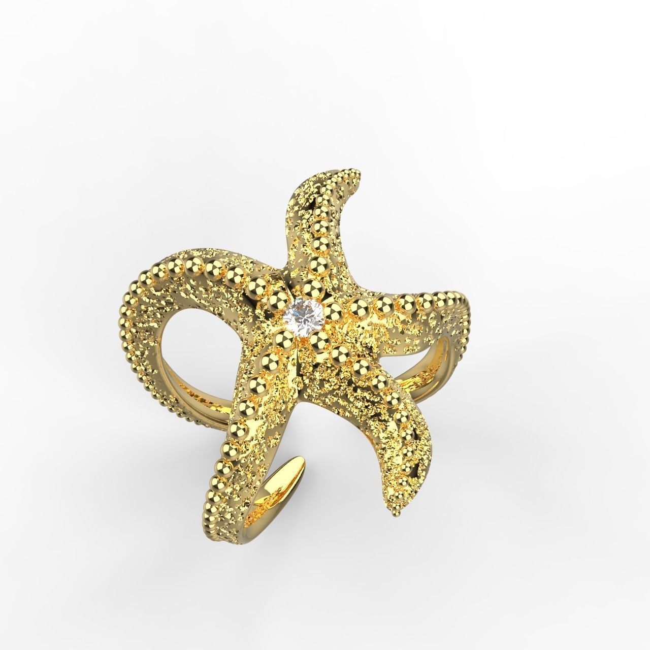 Starfish Ring 3D print model_23