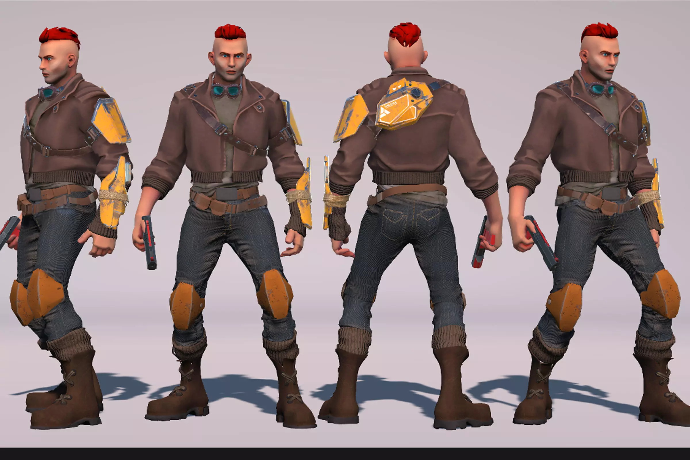 Low-poly  game-ready animated Male character Low-poly 3D model_0