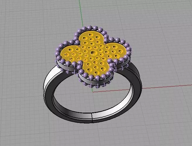 YD320 gold flower ring 3D print model_0